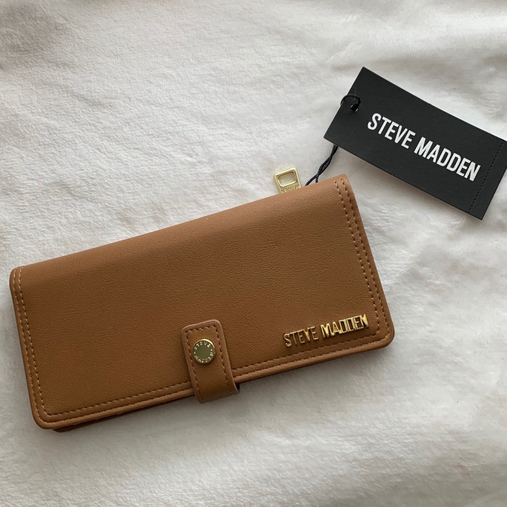 Steve Madden Brown Ballen Saddle Bifold Wallet